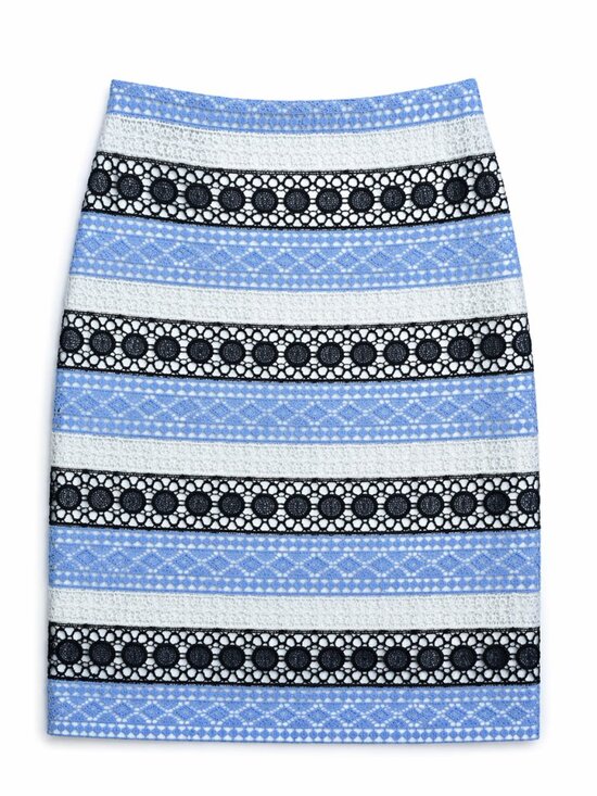 Talbots Dresses & Skirts - Talbots Blue and Black Striped Lace Knit Pencil Skirt, Size 10